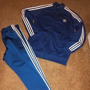 Adidas Boys Royal Blue Track Jacket & Pants
